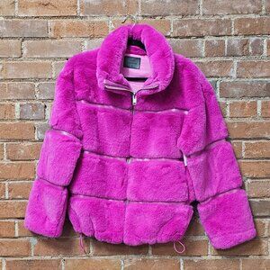 Hot Pink Faux Fur Coat $204 Retail